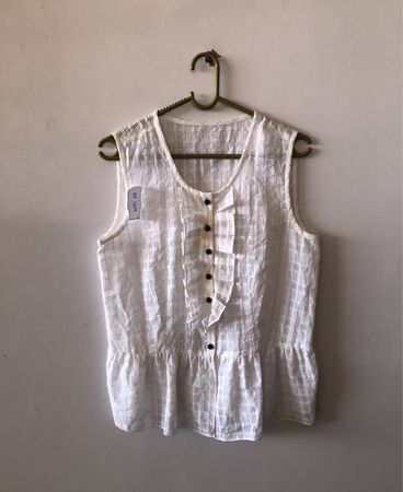 White Linen Vest
