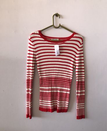 Pola Fortuna Red and White Striped Sweater