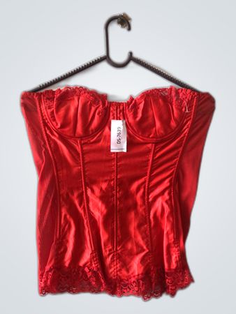 Red Satin Bustier Corset