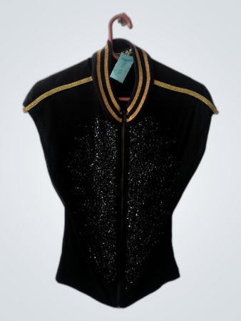 Black Gold Trim Formal Vest