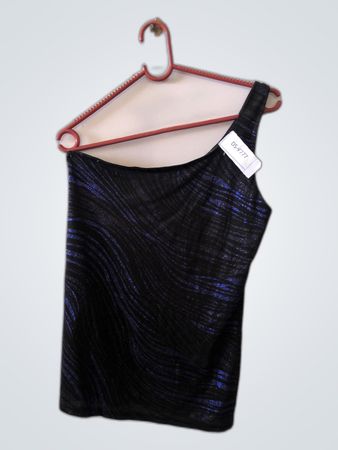 One-Shoulder Black Top
