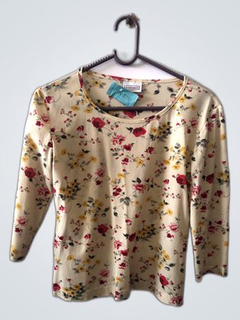 Zara Printed Floral Long-Sleeve Blouse