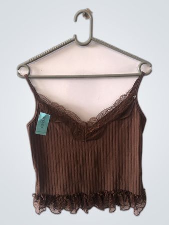 Brown Lace Trim Camisole