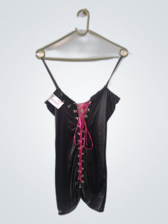 Unbranded Black Lace-Up Corset Top