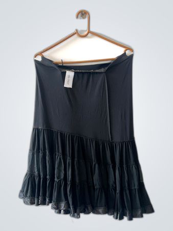 Black Ruffled Sleeveless Top