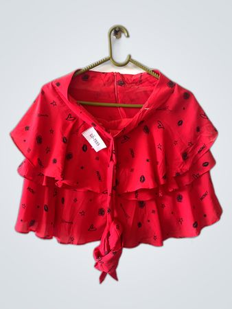 Red Ruffled Top