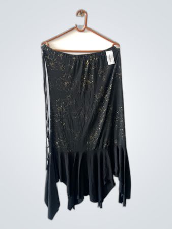 Zara Black Metallic Print Mini Skirt