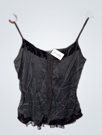 Black Ruffled Tank Top