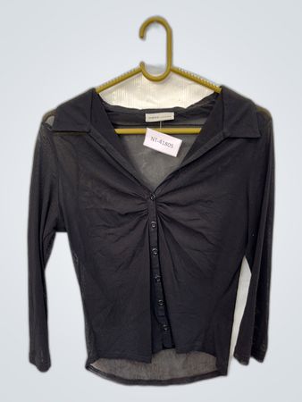 Warehouse Sheer Black Blouse