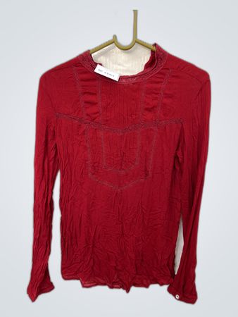 Red Long-Sleeve Blouse