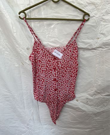Red Floral Print Spaghetti Strap Camisole