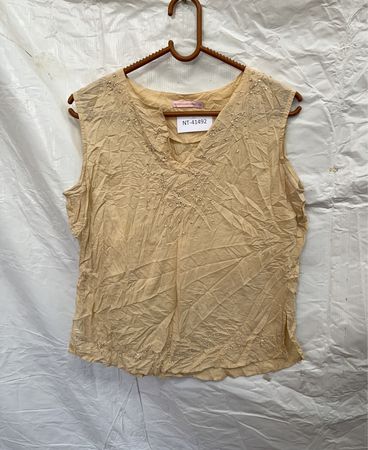 Precco Embroidered Beige Camisole Top