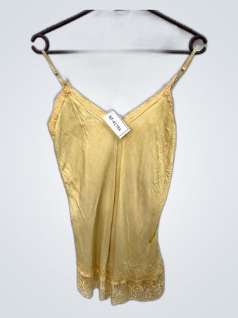Yellow Lace Trim Camisole Top