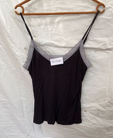 Black Lace Trim Camisole Top