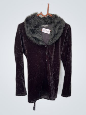 Bon Marchin Paris Velvet Fur Collar Blazer