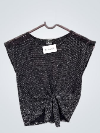 Influx Cropped Sparkly Knit Top