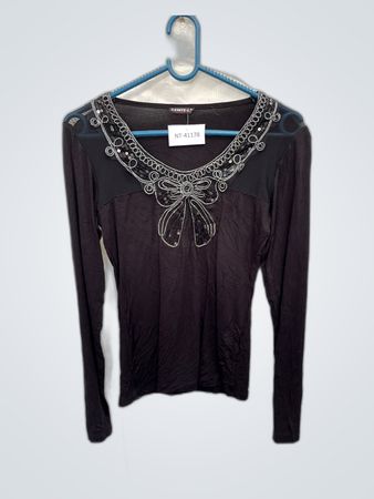 Black Embroidered Top