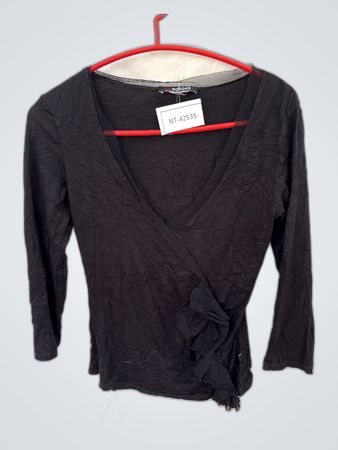Morgan Black Wrap Blouse
