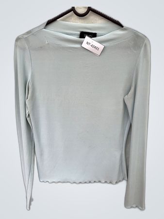 Liu Jo Light Blue Ruffle Long Sleeve Blouse