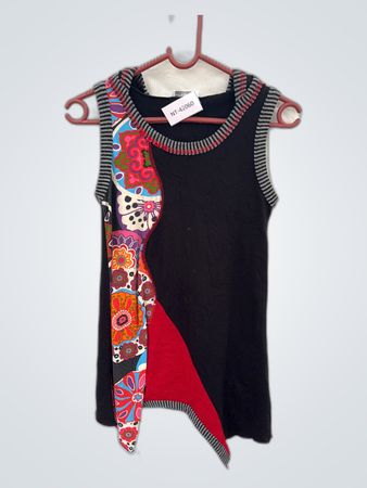 Cache Cache Printed Sleeveless Hooded Tank Top
