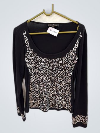 Le Tigre Black Beaded Long Sleeve Blouse