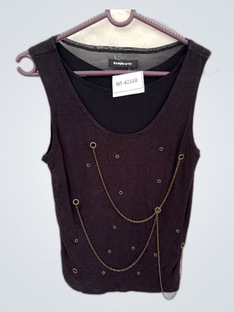 Only Black Sleeveless Chain Detail Top