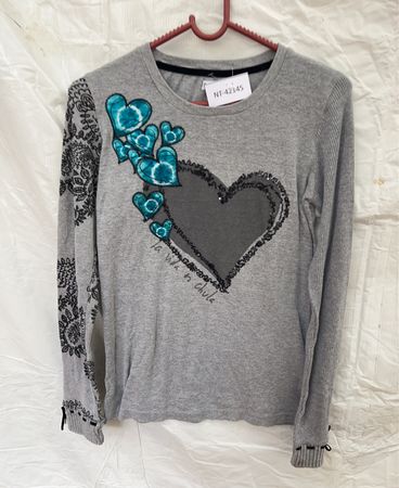 Desigual Grey Long-Sleeve Knit Sweater