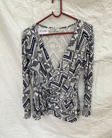 Jas d'Orge Printed Wrap Blouse