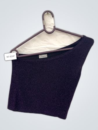 Sbanana Purple Glitter Off-Shoulder Top