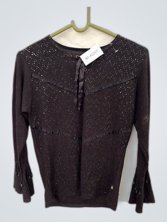 Black Sequined Knit Sweater