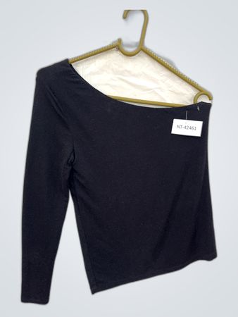 Black Off-Shoulder Long Sleeve Top