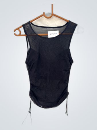 Unbranded Black Sheer Mesh Blouse