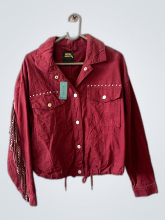 Seven Sisters Red Fringe Detail Jacket