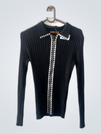 Isabel Marant Black Knit Polo Sweater