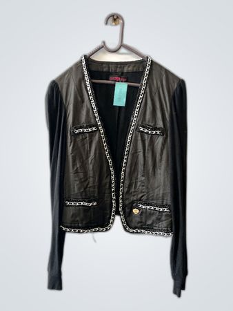 Glitz & Glam Black Chain Trim Jacket