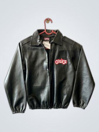 Veste Varsity en cuir gras