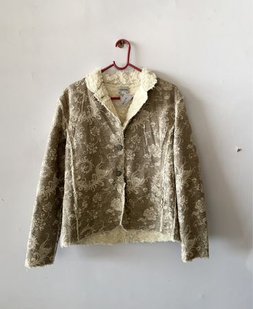 Chico's Floral Sherpa-Lined Jacket