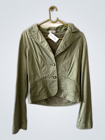 Olive Green Cropped Jacket