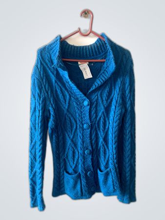 Blue Cable Knit Sweater