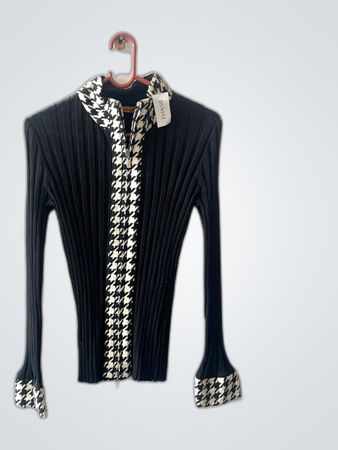 Bellfield Black Zip-Up Knit Cardigan