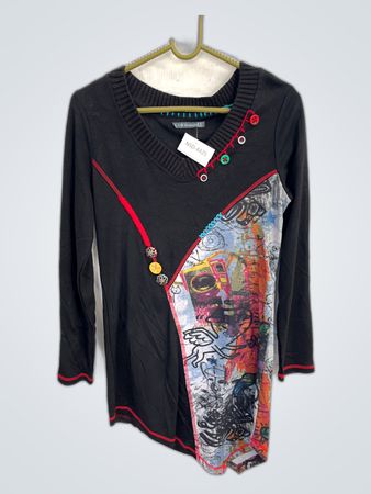 Lidu Fashion Black V-Neck Knit Sweater