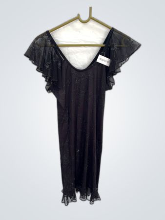 Black Sheer Sleeve Mini Dress