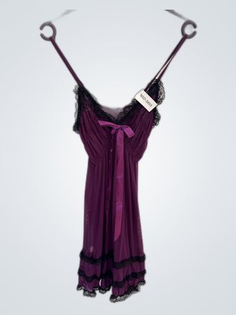 Purple Lace Trim Slip Dress