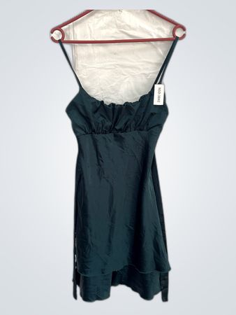 Green Satin Slip Dress