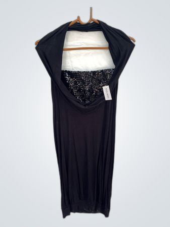 Black Sequined Halter Neck Mini Dress