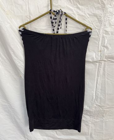 Orcelly Black and White Striped Halter Blouse