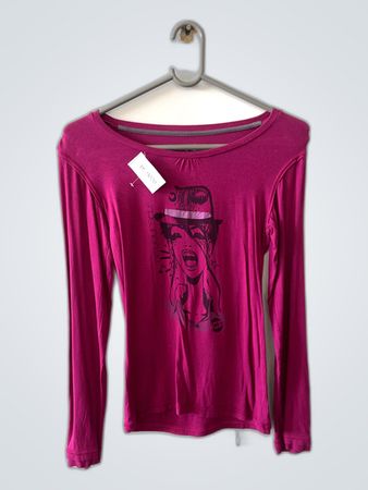 Magenta Graphic Long Sleeve T-Shirt