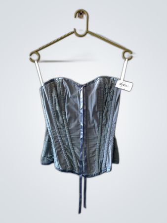 Unbranded Gray Lace-Up Corset Top