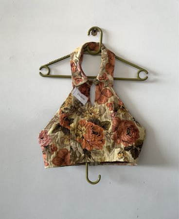 Unbranded Floral Printed Halter Crop Top