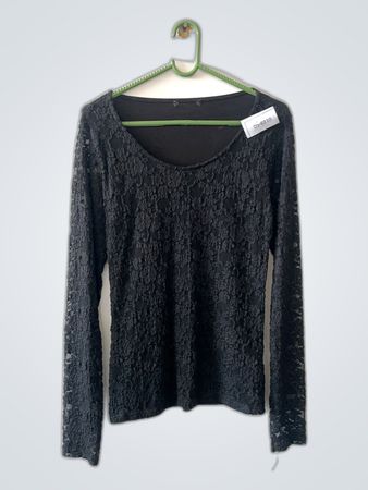 Black Lace Sheer Blouse